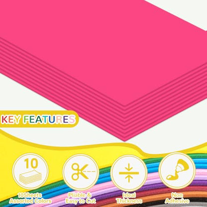 10 Pack Eva Foam Sheets Craft 8 x 12 inch