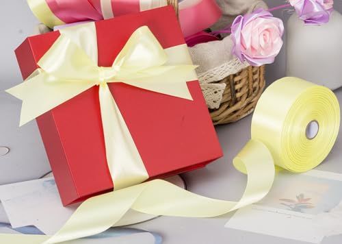 1 1 2 Inch Baby Maize Solid Satin Ribbon for Gift Wrapping