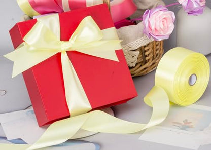 1 1 2 Inch Baby Maize Solid Satin Ribbon for Gift Wrapping