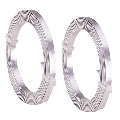 Flat Aluminum Wire Bendable Flat Wire for Crafts 5mm Metal Strips for DIY Jewelry Making Bezel Sculpting Armature 18Gauge 6.5Feet