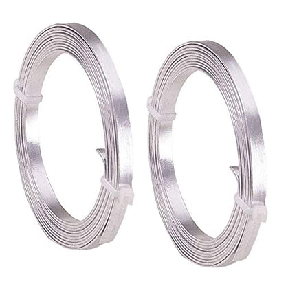 Flat Aluminum Wire Bendable Flat Wire for Crafts 5mm Metal Strips for DIY Jewelry Making Bezel Sculpting Armature 18Gauge 6.5Feet