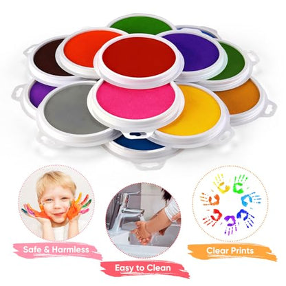 16 Colors Washable Stamp Pads & Ink Pads for Kids