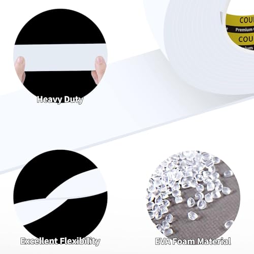 White Foam Tape Weather Stripping Sealing Sponge (32.8 Foot)