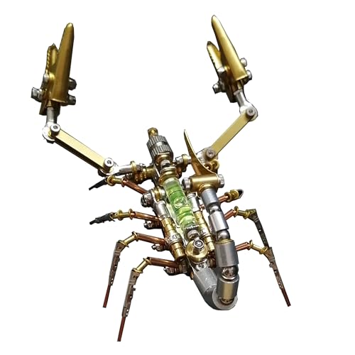 Steampunk Mechanical Scorpion Insect 3D Metal Puzzle 140+ Parts No Glue Screw Assembly DIY Hobby Birthday for Adults Teens 14+ (100 Count)