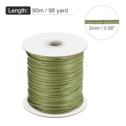 Waxed Cord 2mm Waxed Polyester Cord 98 Yard Wax String for Bracelet Making