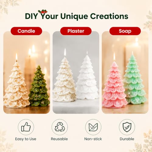2 PCS 3D Christmas Tree Silicone Molds (2 Count)