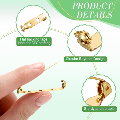 150 Pcs Brooch Pin Backs Bar Pins Backs for Crafts Safety Clasp with Plastic Box (150 Count)