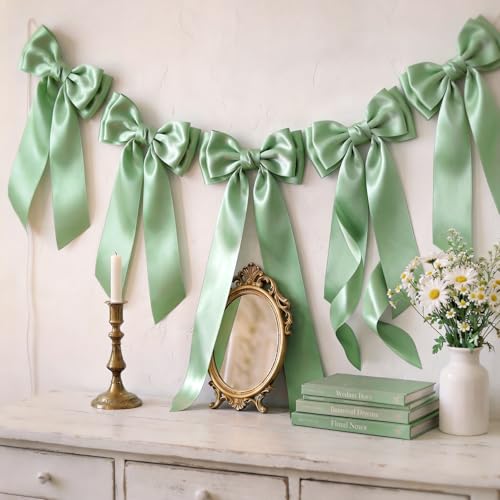 Sage Green Satin Ribbon 4 Inch x 10 Yards Double Faced