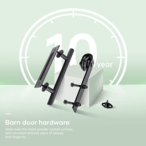 Double 21inx84in White Barn Door and 7FT Sliding Barn Door Hardware Kit Included