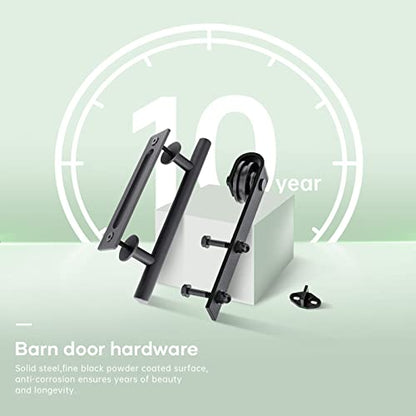 Double 21inx84in White Barn Door and 7FT Sliding Barn Door Hardware Kit Included