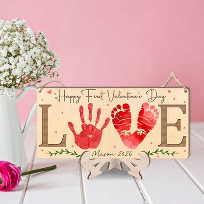 Love Happy First Valentine's Day Wooden Sign
