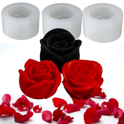 3 PCS 3D Rose Silicone Molds