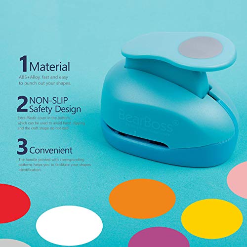 6 Craft Hole Punch Shapes 1 Inch Paper Punches for Crafting Handmade Scrapbooking Punches Mix Shapes Designs for Kindergarten Teacher Office Supplies by BearBoss (6 Count)