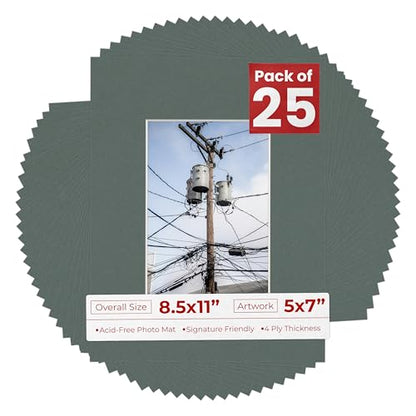 5x7 Mat for 8.5x11 Frame (25 Count)