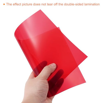 4Pcs A4 Gel Light Lighting Filter Overlay Transparent Color Correction Plastic Vinyl PVC Sheets Photography Television Red (4 Count)