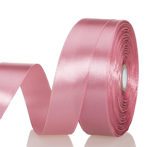1 Inch Rose Gold Solid Satin Ribbon for Gift Wrapping