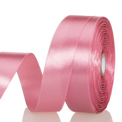 1 Inch Rose Gold Solid Satin Ribbon for Gift Wrapping