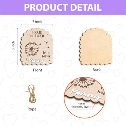 DIY Mothers Day Fingerprints Dandelion Craft Hanging Sign for New Mom Mama