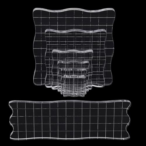 4Pcs Clear Acrylic Stamp Blocks Set (4 Count)