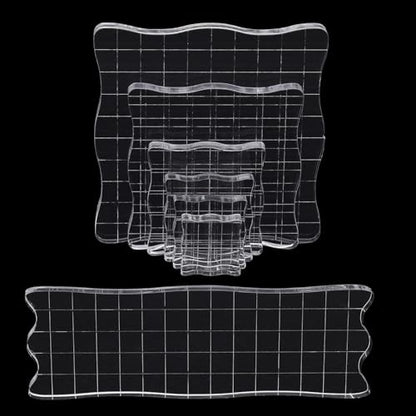 4Pcs Clear Acrylic Stamp Blocks Set (4 Count)