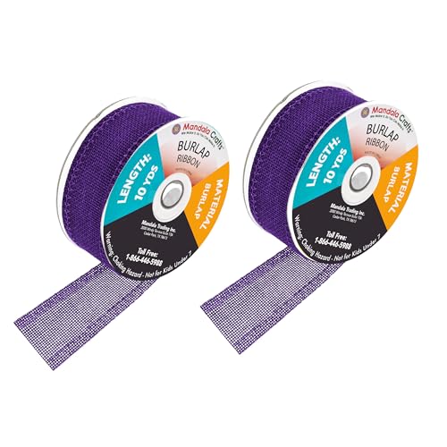 1 Inch Wide Purple Burlap Ribbon for Crafts (60 Foot)