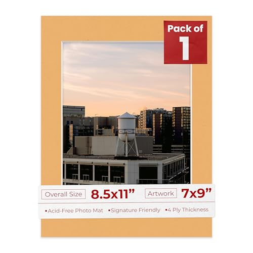 8.5x11 Mat Bevel Cut for 7x9 Photos
