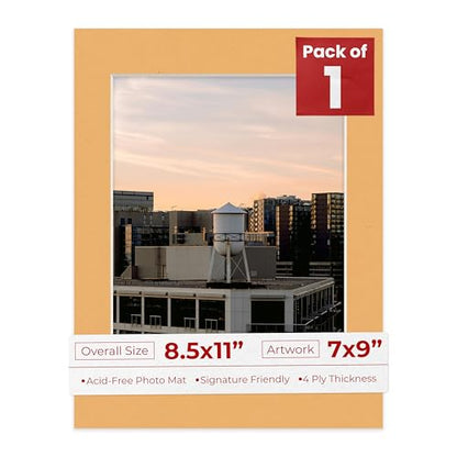 8.5x11 Mat Bevel Cut for 7x9 Photos
