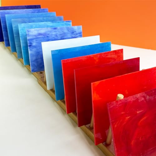 12 Sheets Red+Blue Stained Glass Sheets (12 Count)