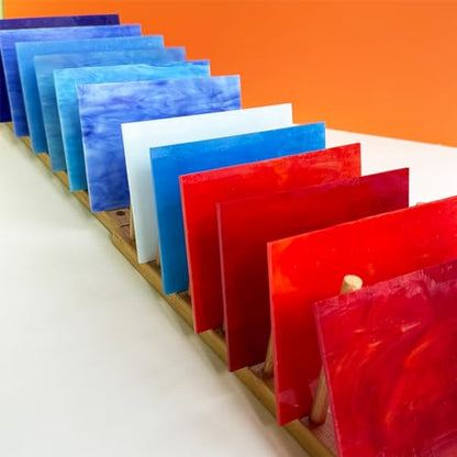 12 Sheets Red+Blue Stained Glass Sheets (12 Count)