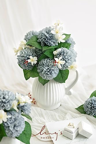 Dusty Blue Artificial Dahlias (25 Count)