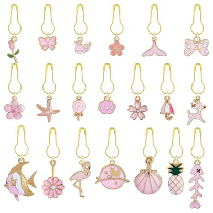 20Pcs Cute Mixed Pink Stitch Markers (20 Count)