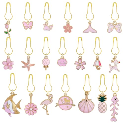 20Pcs Cute Mixed Pink Stitch Markers (20 Count)