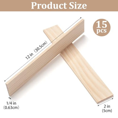 Wooden Dowels for Crafts (15 Count)