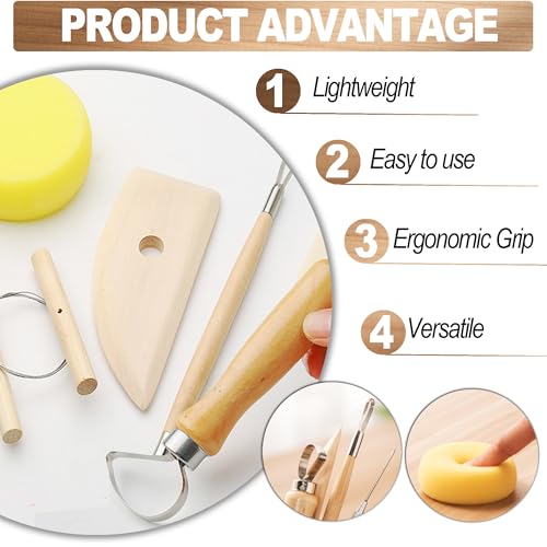 8Pcs Clay Sculpting Tools Set Perfect for Polymer Air Dry Modeling Clay Beginners & Professionals Ideal for DIY Pottery & Ceramics Tools for Clay Sculpey Sculpting & Crafting