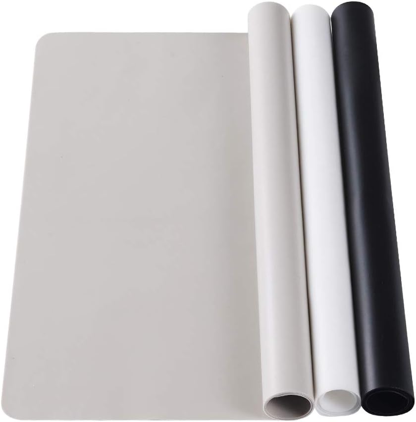3 Pack Silicone mat Large Silicone Sheets for Crafts, Liquid, Resin Jewelry Casting Molds Mat, Silicone Placemat 15.7” x 11.8” (Black & Gray & Beige) - Crafty Corner