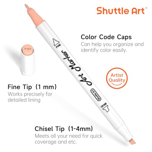 26 Colors Skin Tone&Hair Art Markers (26 Count)