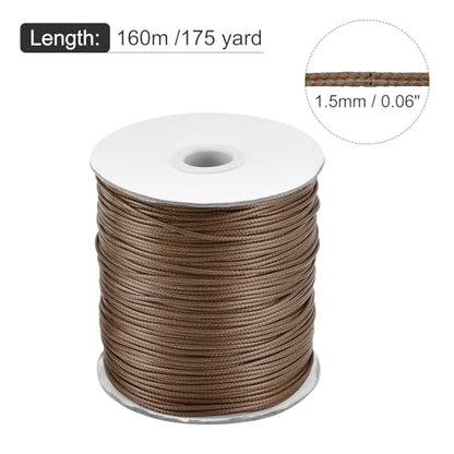 Waxed Cord 1.5mm Waxed Polyester Cord 175 Yard Wax String for Bracelet Making