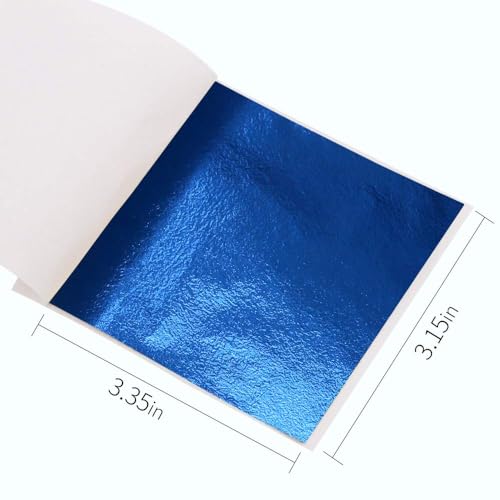 100 PCS Imitation Gold Leaf Sheets Blue Foil (100 count)