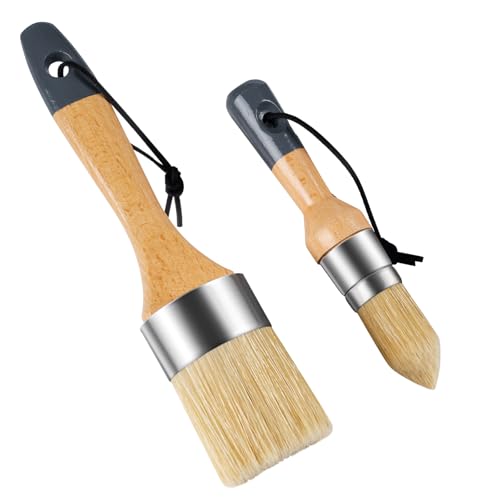 2 Pack Wax & Chalk Paint Brush