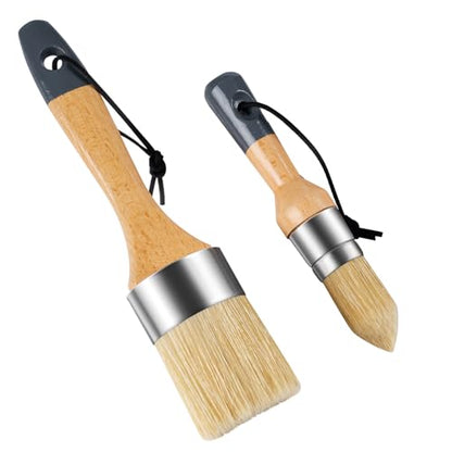 2 Pack Wax & Chalk Paint Brush
