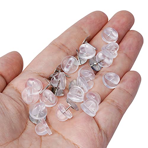400pcs PVC Rubber Pin Backs Heliltd Butterfly Clutch Pins Tie Tacks Blank Pins for Uniform Badges Backing Holder Clasp Lapel Pin Enamel Pins