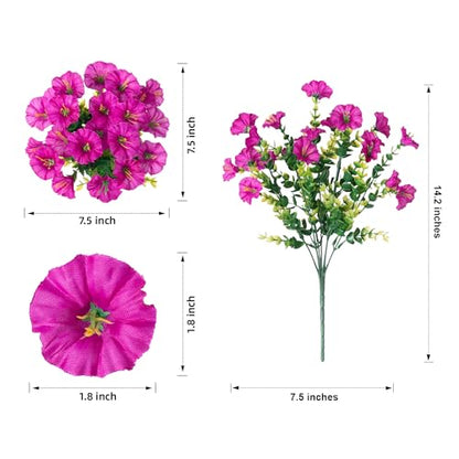 Artificial Flowers Fake Plants for Outdoors Decoration (12 Count)