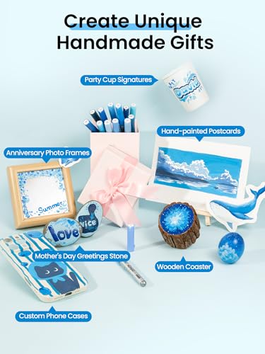 Acrylic Paint Markers 12 Blue Colors (12 Count)