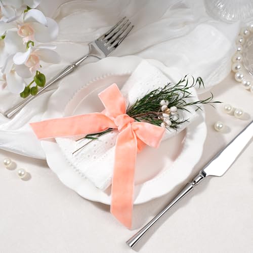 Peach Pink Velvet Ribbon