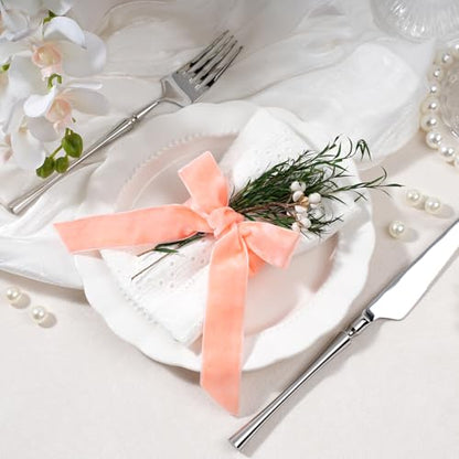 Peach Pink Velvet Ribbon