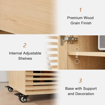 5 Tier AV Media Cabinet with Grille Door & Adjustable Shelves (5 Count)