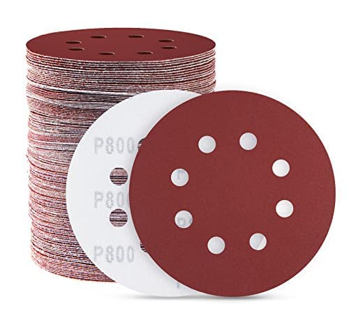 5 Inch Orbital Sandpaper Hook and Loop Sanding Discs 800 Grit Orbital Sander Pads 150 Pack (150 Count)