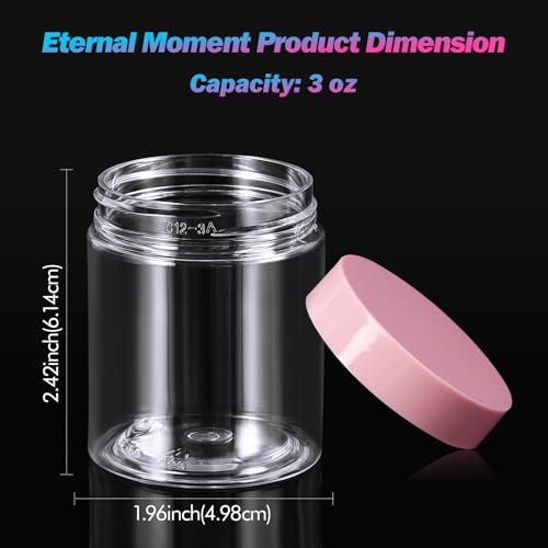 36 Pack 3 OZ Plastic Jars Clear Cosmetic Container with Lids (36 Count)