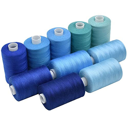 Sewing Thread 10 Color Sewing Industrial Purpose 1000 Yards Per Spool 40S (30000 Foot)
