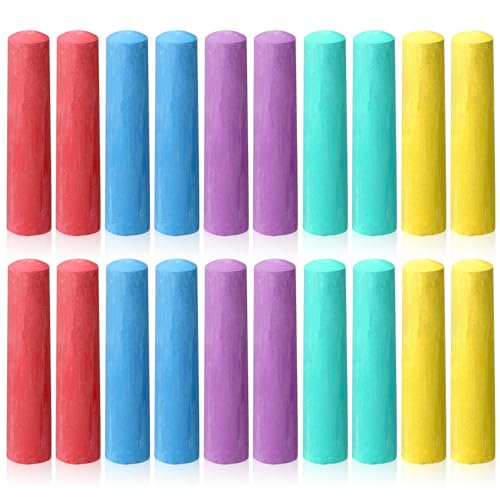 20 Pcs Sidewalk Chalks for Kids Non Toxic Jumbo Chalk for Party Gift Outdoor Art Classroom Play Painting (20 Count)